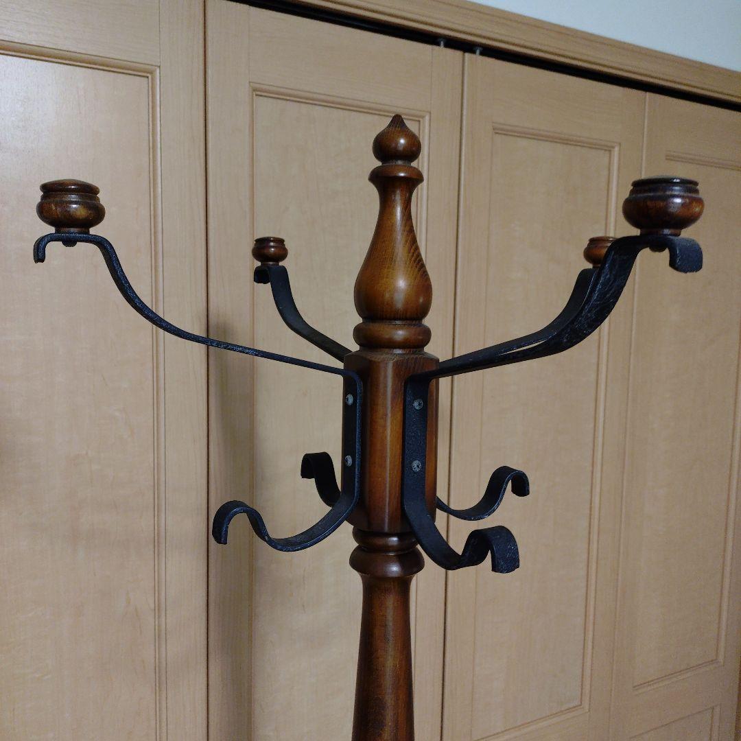 おしゃれなポールスタンド　コロニアル ハンガーラック　カリモク