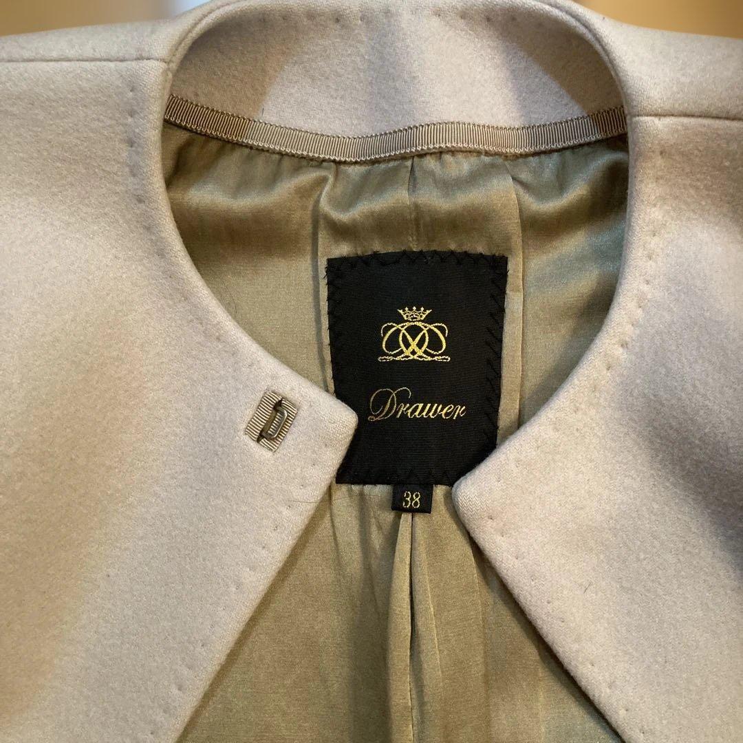 ドゥロワー drawer アイボリーコート　ウール100% 38