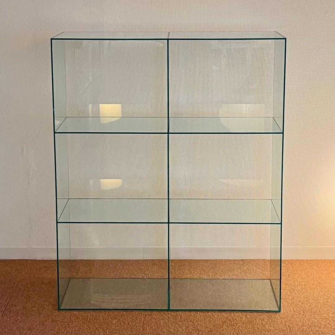 A*I様 美品 ミッドセンチュリー ガラスシェルフ 透明ラック コレクション デ