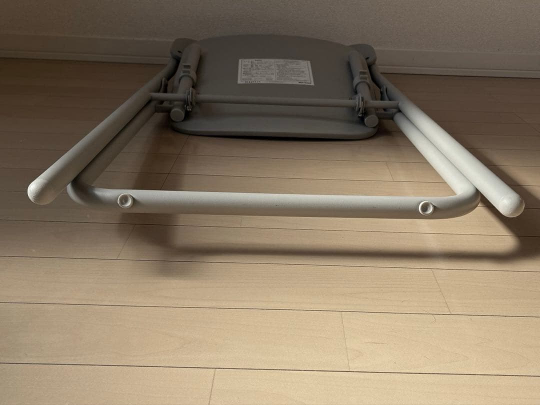 無印良品　スチールパイプ折りたたみチェア板座　ウォームグレー　2脚セット