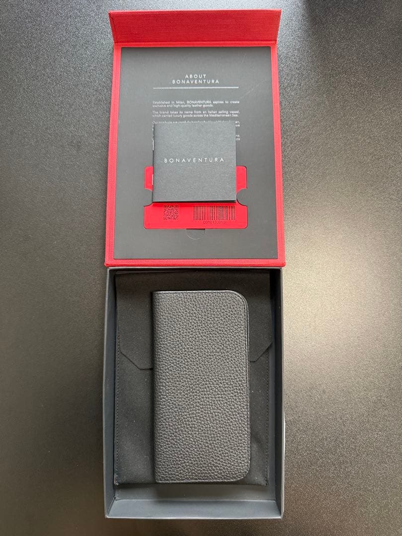 BONAVENTURA iPhone16 Pro ケース 手帳型 BLACK