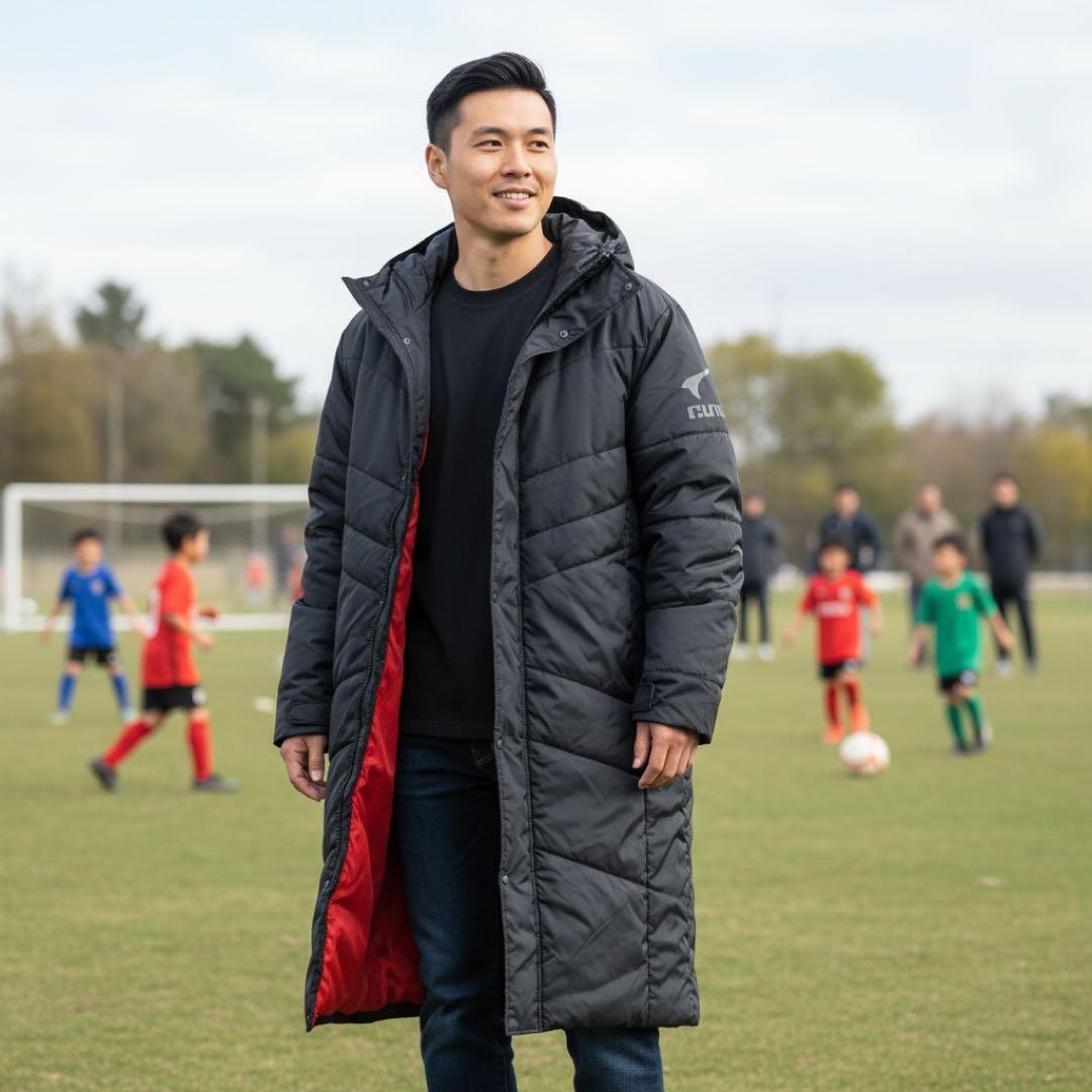 【秋冬】ミズノ ブレスサーモ ベンチコート 中綿ロングコート サッカー XL