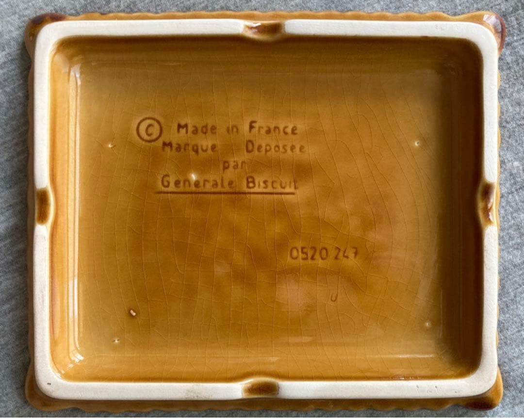 LU ビスケット 陶板 陶器 プレート 鍋敷き フランス製 蚤の市 アンティーク