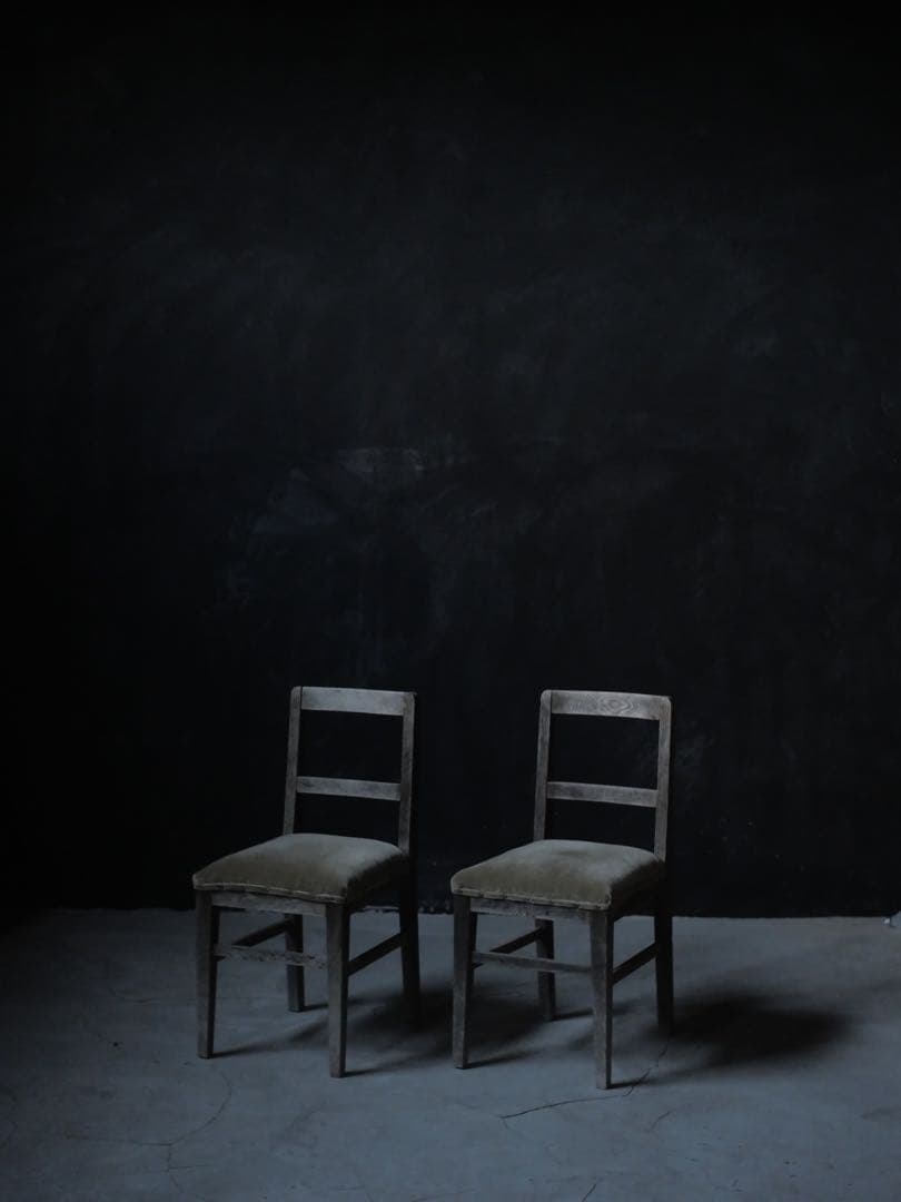 ダイニングチェア　椅子　張り替え済　古家具　古道具　アンティーク　昭和レトロ