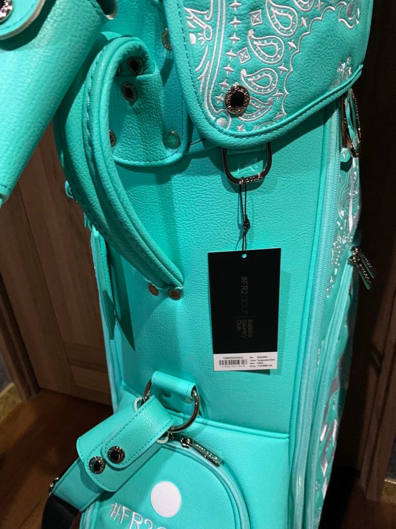 #fr2ゴルフ　沖縄限定　キャディバッグ ティファニーブルー　ペイズリー柄