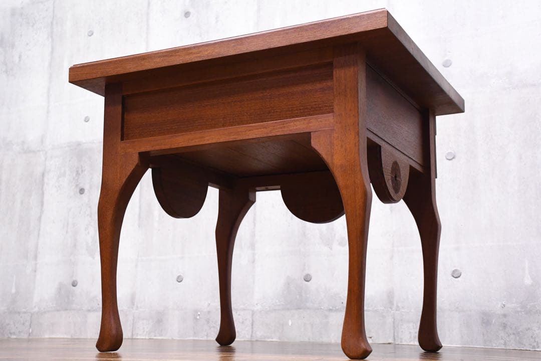 ECC9 チーク材 サイドテーブル 引出し付き ナイトテーブル 無垢材