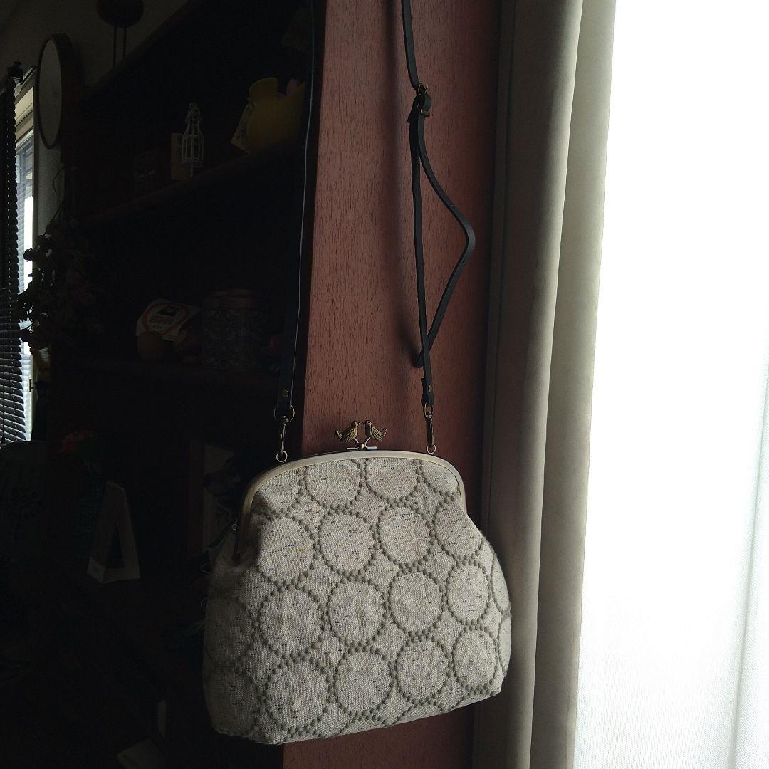 【ラスト1】タンバリン小鳥の口金親子がま口バッグ/ミナペルホネンハンドメイド