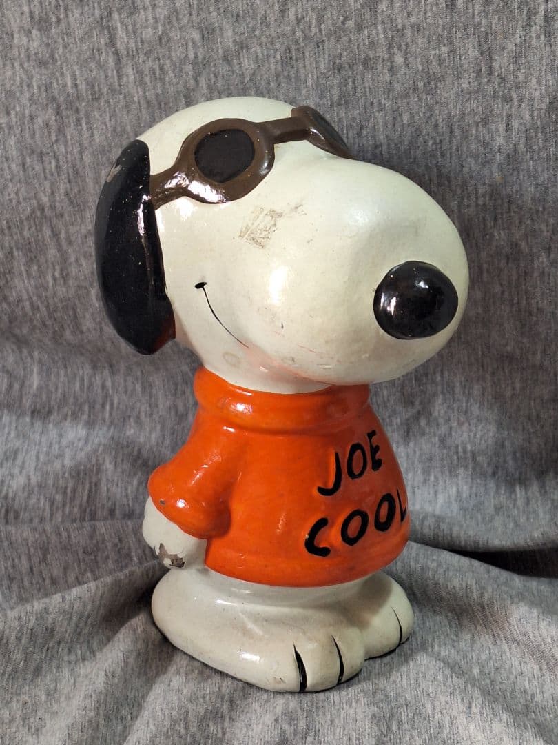 70's スヌーピー 陶器 JOE COOL ピーナッツ 貯金箱 セラミック