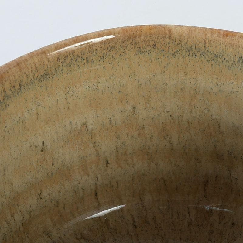 茶道具　京焼　秋峰窯　中村良二作　窯変紅葉絵　茶碗　共布共箱　V　9755