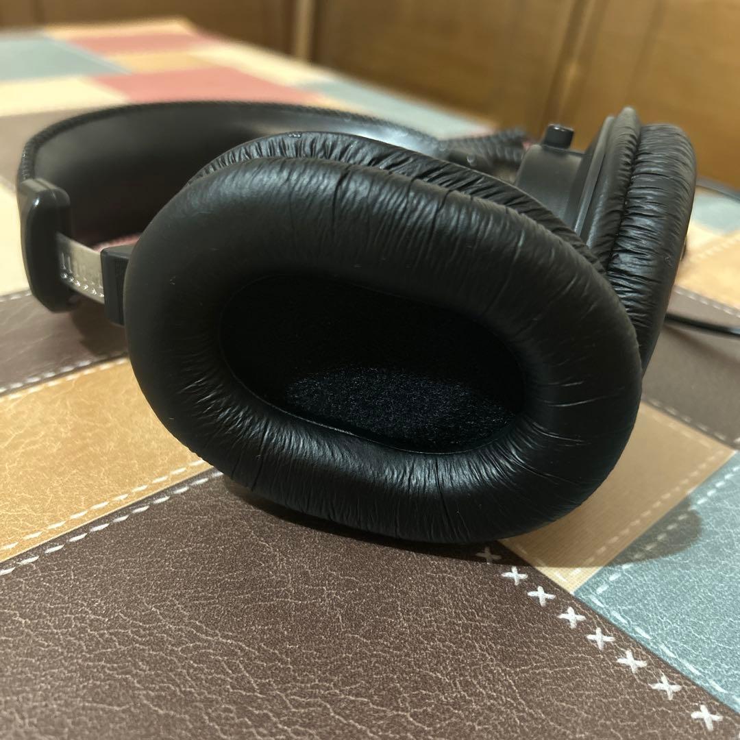 ブラック 有線ヘッドホン コイルケーブル