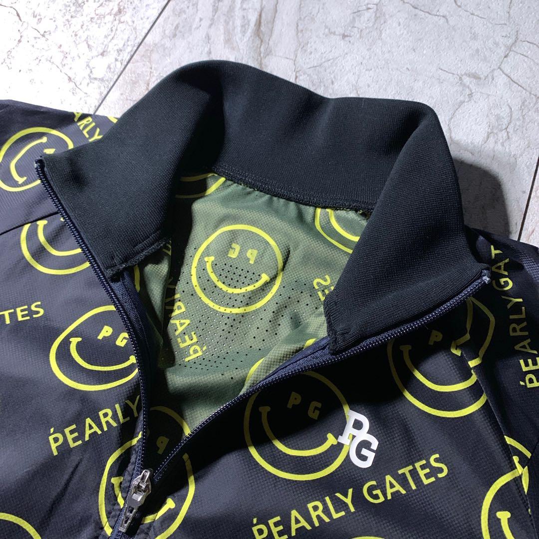 パーリーゲイツ スマイル ニコちゃん 総柄 ゴルフ ナイロンジャケット サイズ4