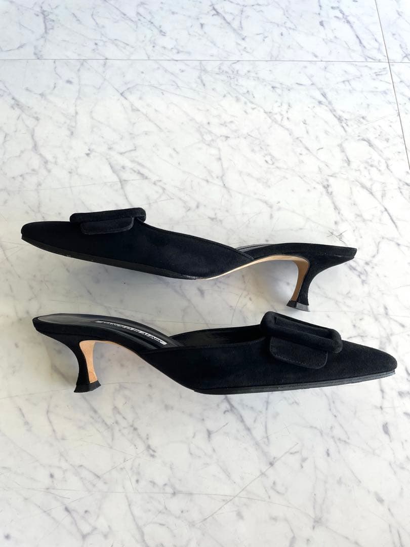 美品　MANOLOBLAHNIK マノロブラニク メイセール　ブラック　37