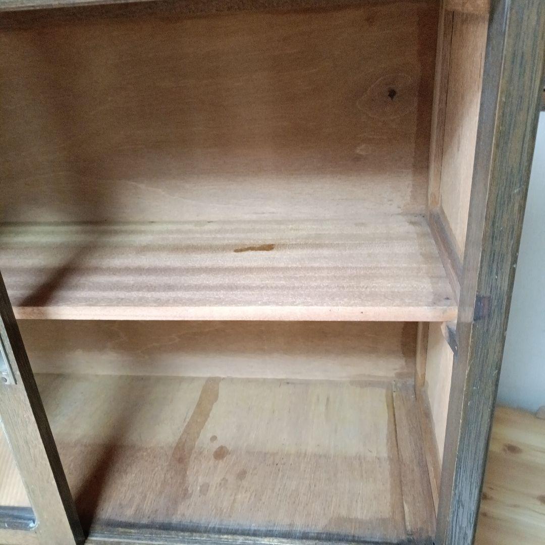 昭和レトロ　木製ディスプレイキャビネット　アンティーク