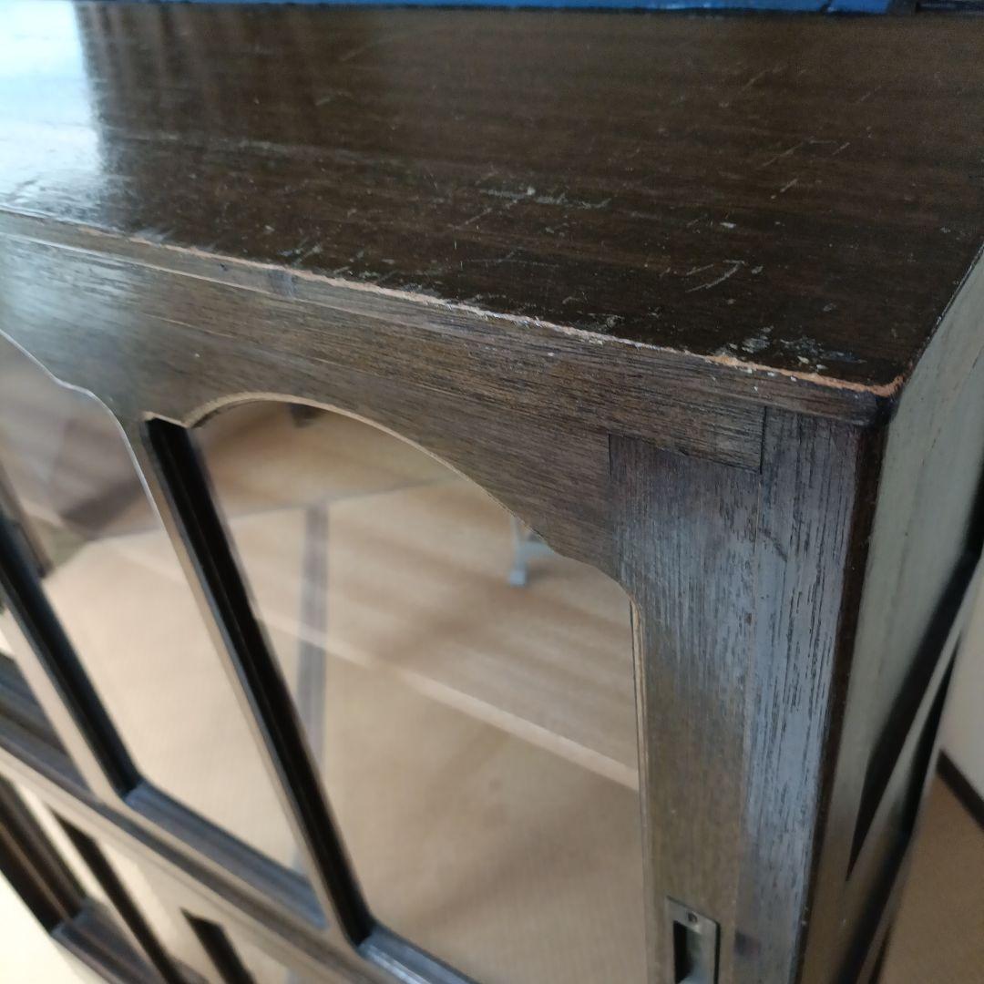 昭和レトロ　木製ディスプレイキャビネット　アンティーク