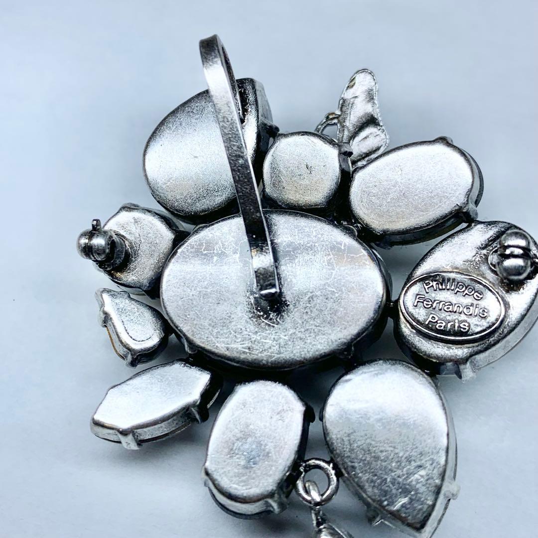 希少 フィリップフェランディス ブローチ ビジュー 蝶装飾 クリスタルストーン