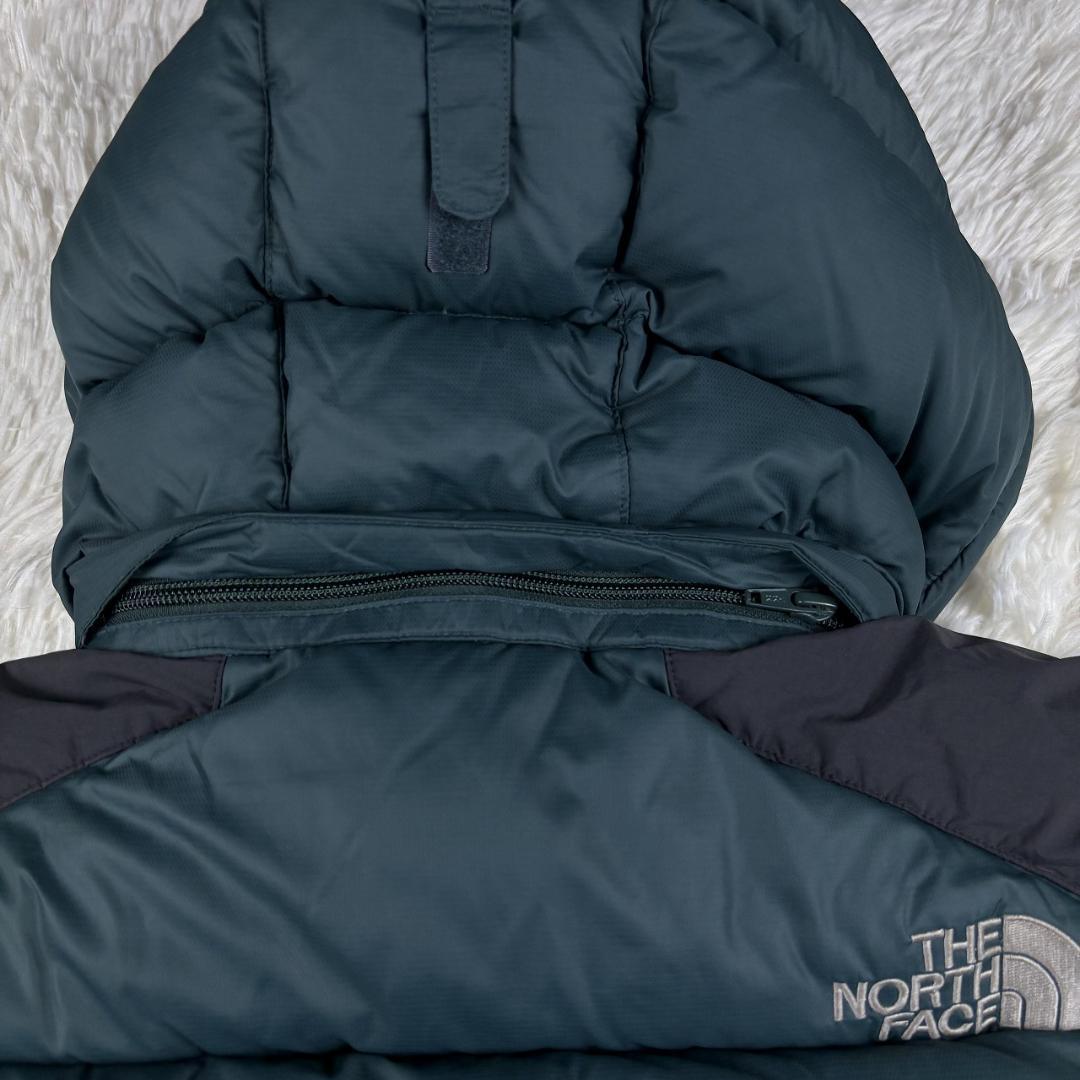 ノースフェイス ダウンジャケット モスグリーン 黒 メンズ XL 700フィル