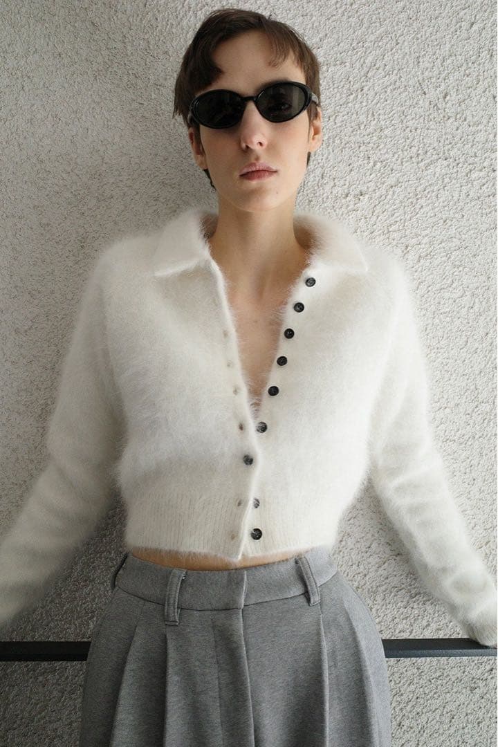 トップス clane ANGORA SHORT KNIT CARDIGAN