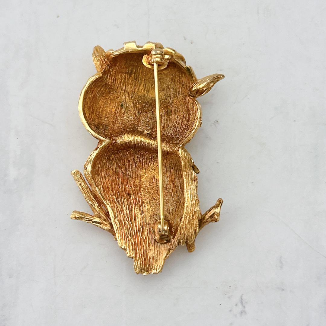 ジ*ン様 Christian Dior ブローチ　フクロウモチーフ　現状品　ヴィ