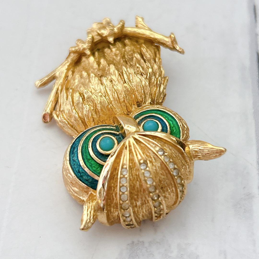 ジ*ン様 Christian Dior ブローチ　フクロウモチーフ　現状品　ヴィ