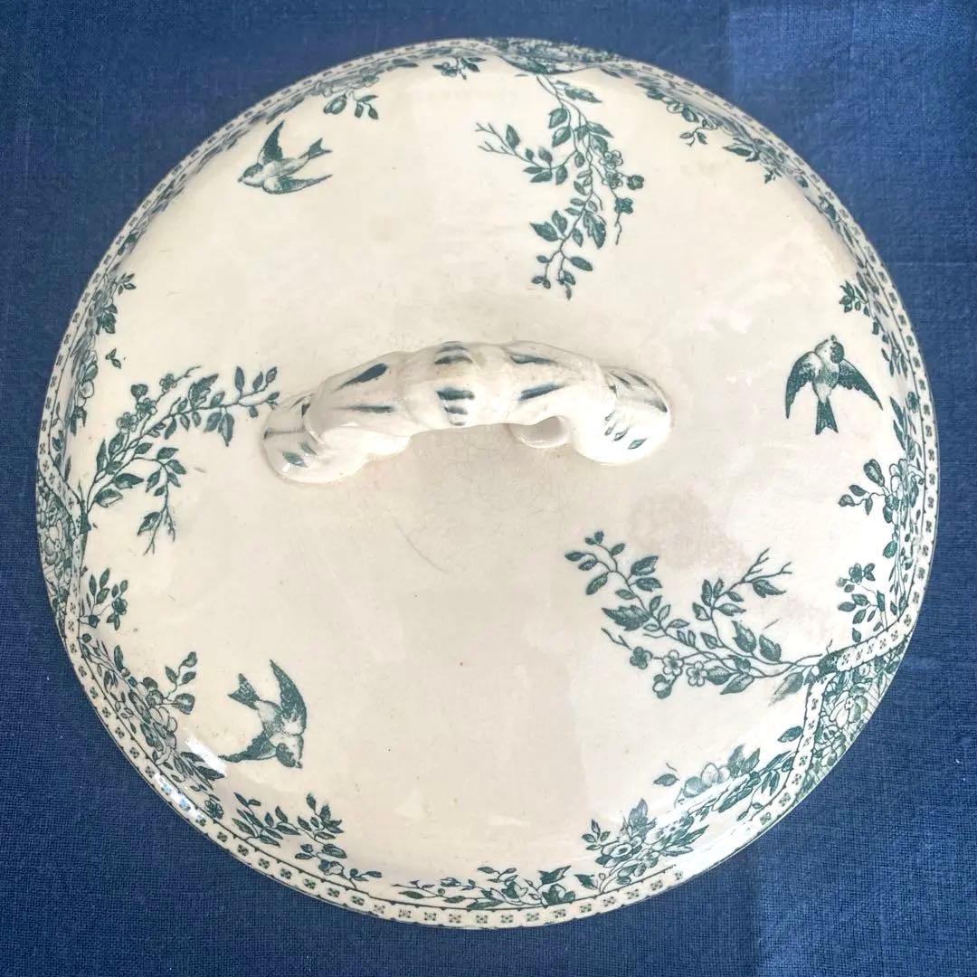 フランス アンティーク ボルドー窯 スーピエール ツバメ バード 鳥