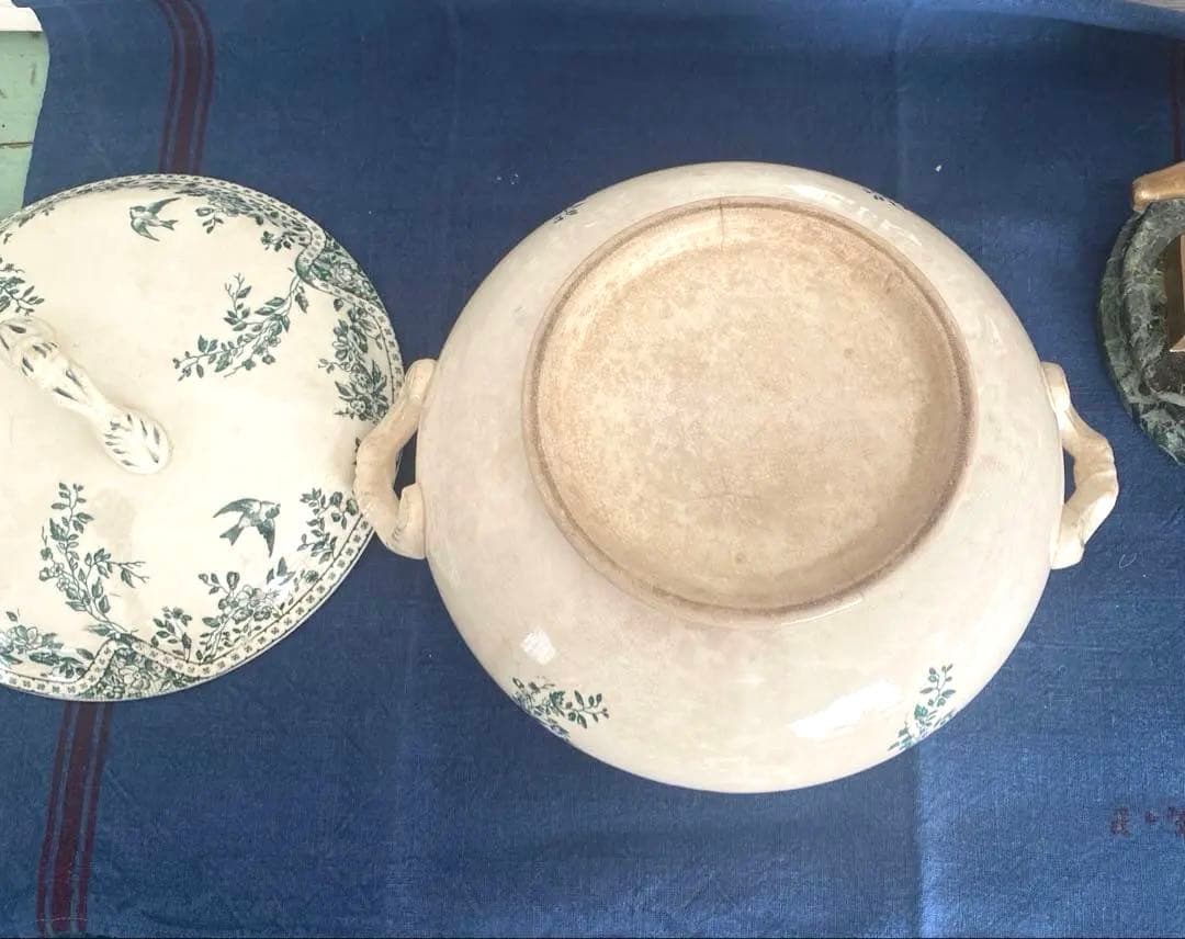 フランス アンティーク ボルドー窯 スーピエール ツバメ バード 鳥