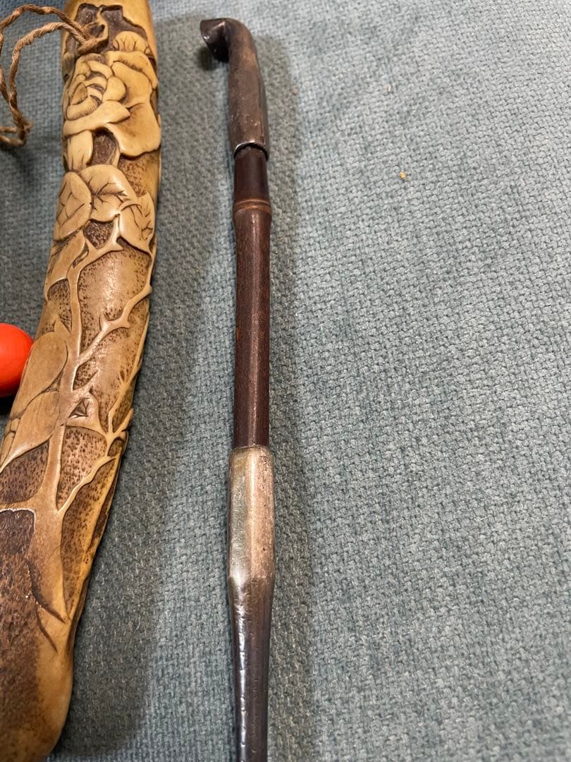 【昭和レトロ】 木製煙草盆・キセル付