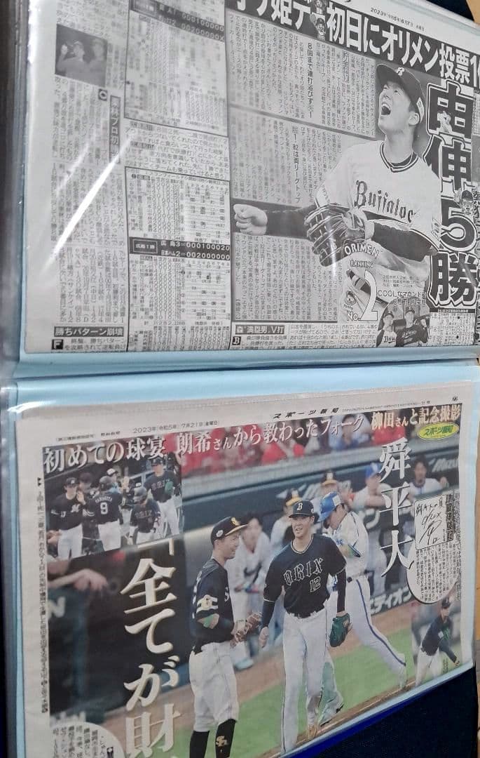 【オリックス・バファローズ】新聞2022年10月～2023年11月　山本由伸