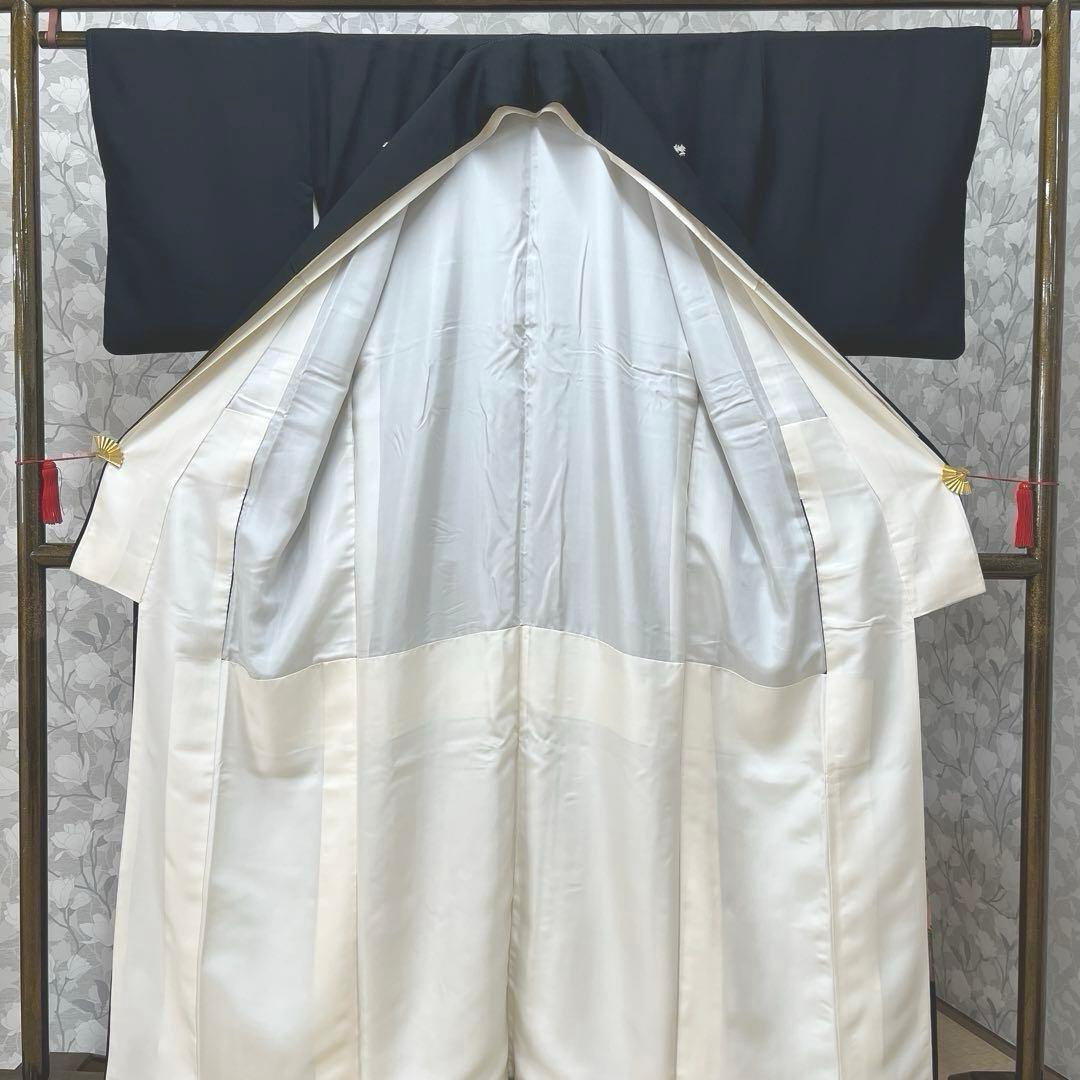 正絹 江戸褄 作家物 飛鶴に松 黒留袖