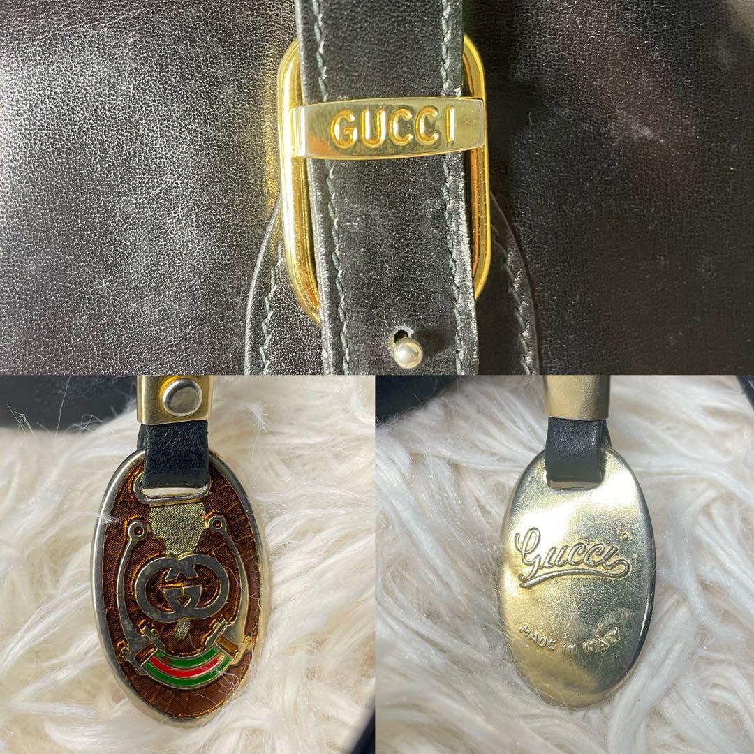 【レア✨】GUCCI ショルダーバッグ　スウェード　レザー シェリーライン