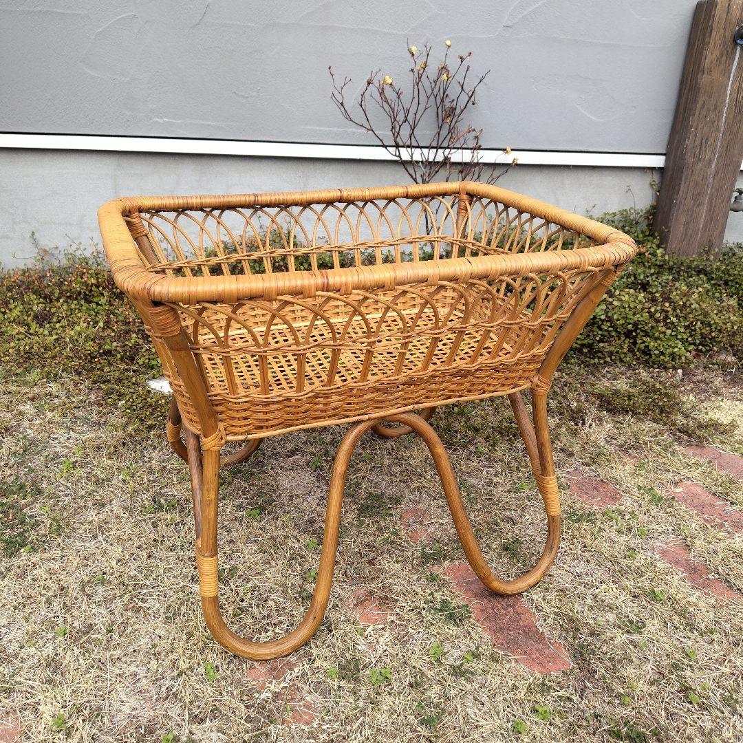 籐かご 収納 お風呂場 洗面所 昭和レトロ 自然素材 ランドリー