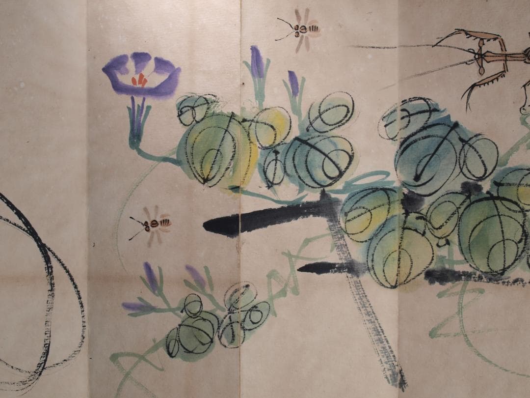 中国近時代の紙本　王雪濤　斉白石？激安骨董　貴重品 古美術DE338B13-4