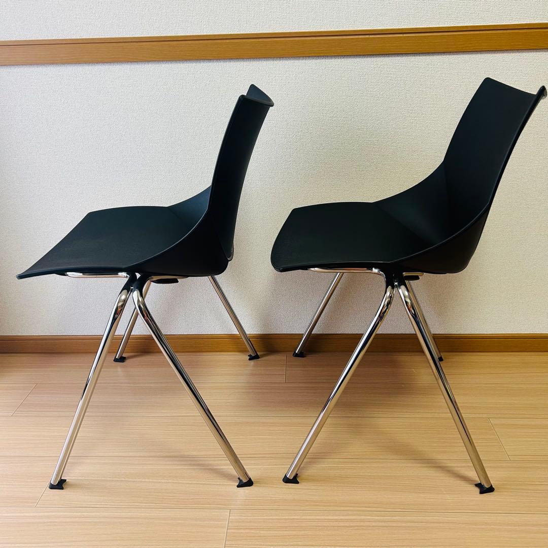 イタリア製　シンプルモダン KOSKA コスカチェア　2脚／ブラック