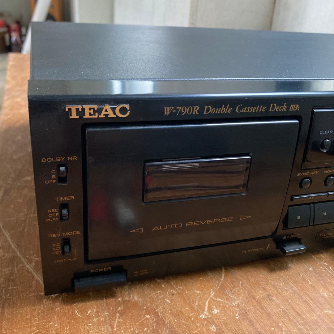 【動作OK】リモコン付き ダブルカセットデッキ　TEAC W-790R ダブカセ