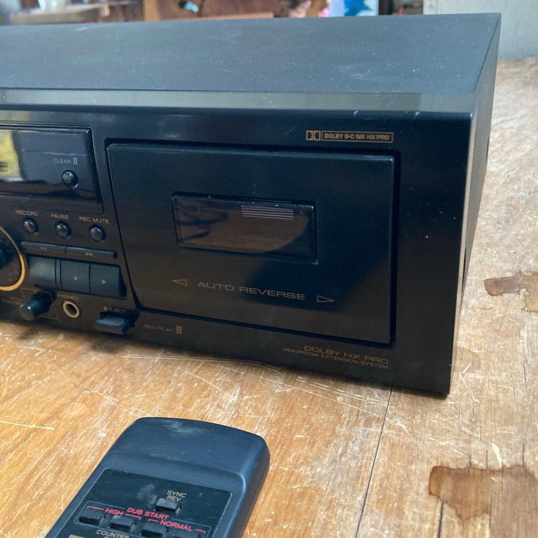 【動作OK】リモコン付き ダブルカセットデッキ　TEAC W-790R ダブカセ