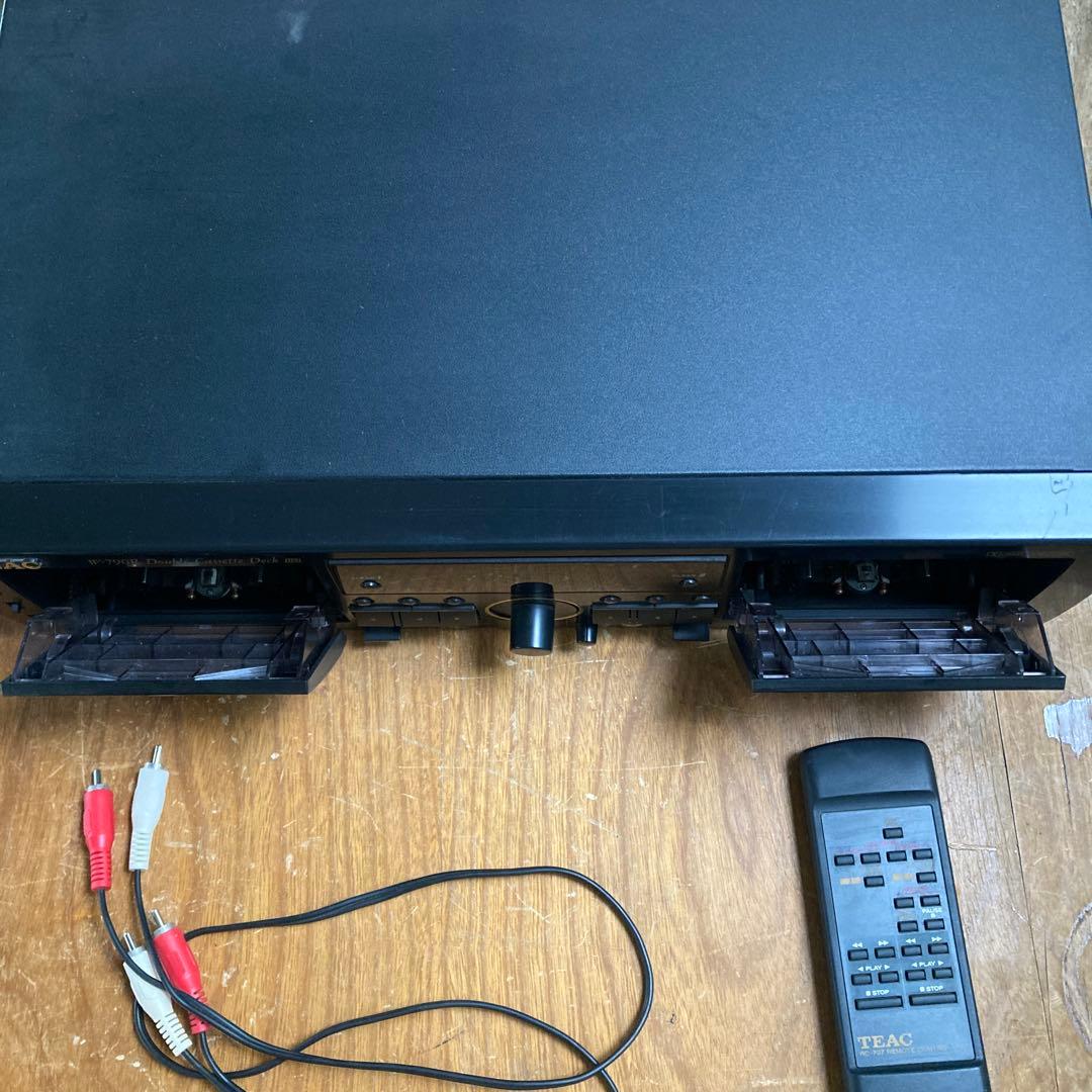 【動作OK】リモコン付き ダブルカセットデッキ　TEAC W-790R ダブカセ