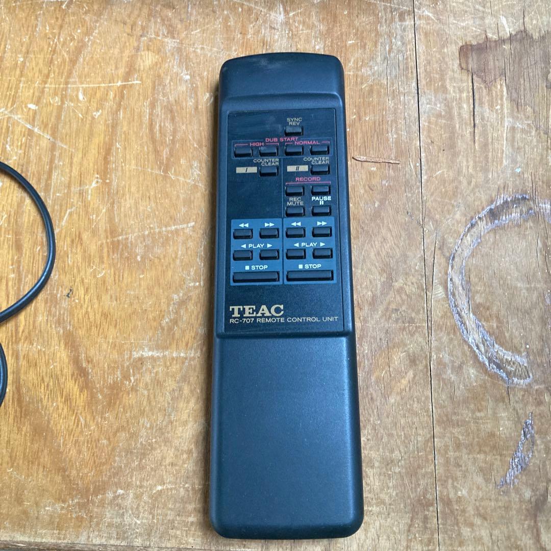 【動作OK】リモコン付き ダブルカセットデッキ　TEAC W-790R ダブカセ