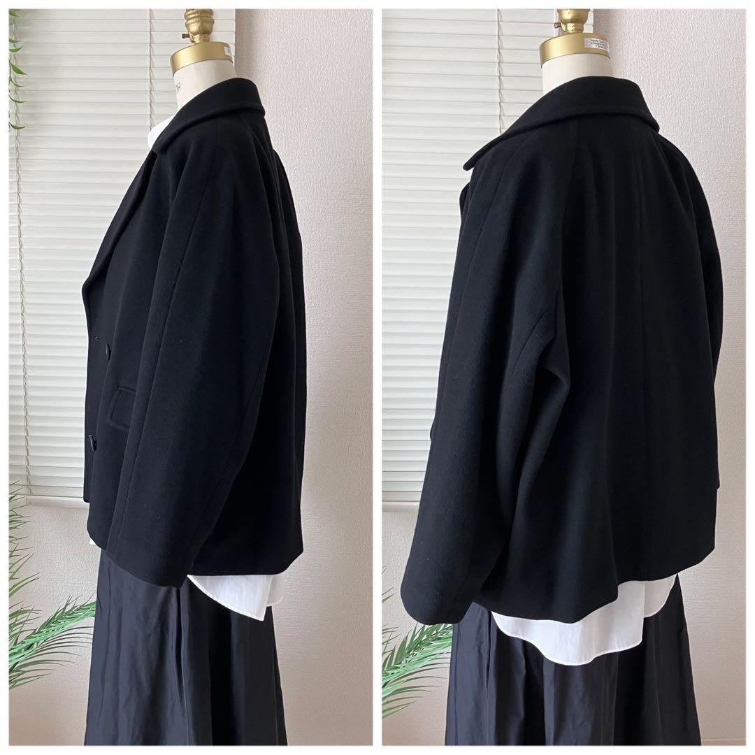 【2023AW】relume 尾州ウールショートPコート 36 黒
