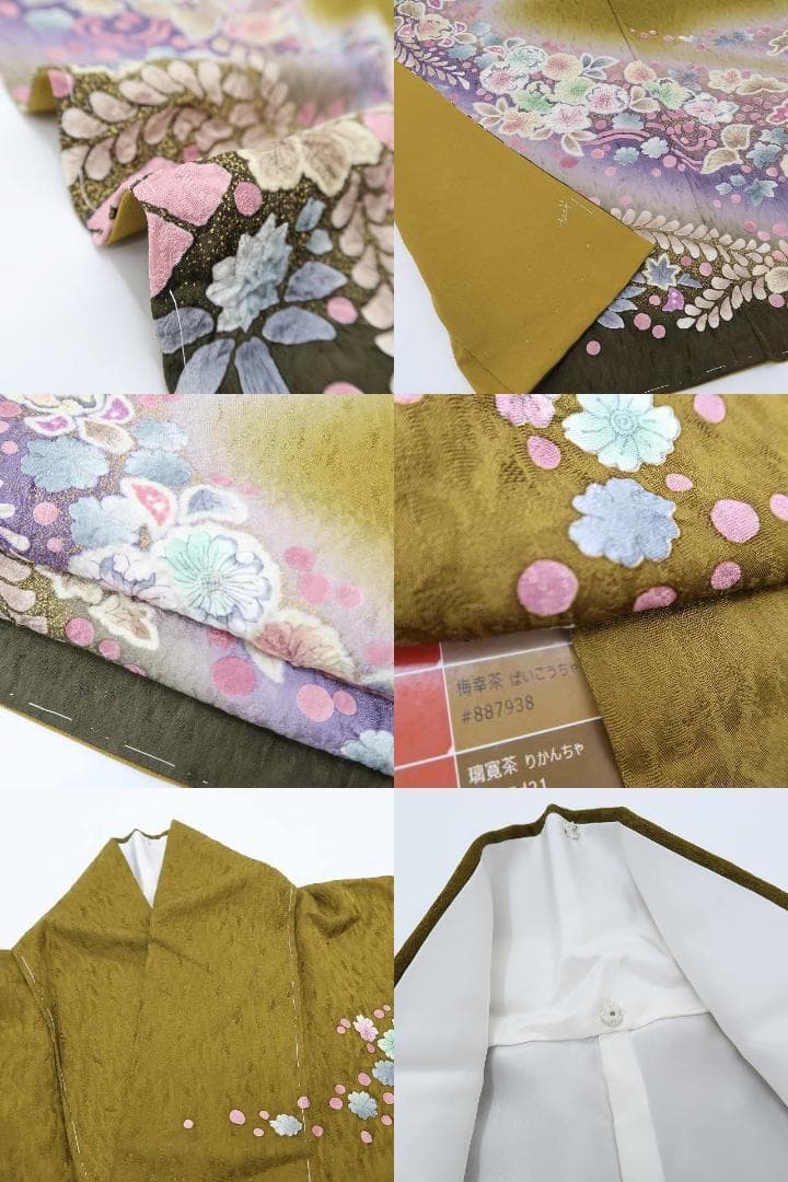 新品 仕付糸付 湯谷文雄落款 辻が花 袷 着物“花咲く夢幻の流れ”訪問着R+20