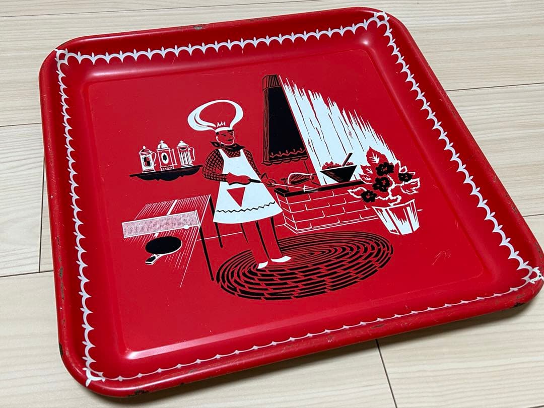 ヴィンテージ　キッチン　トレー　インテリア　ブリキ