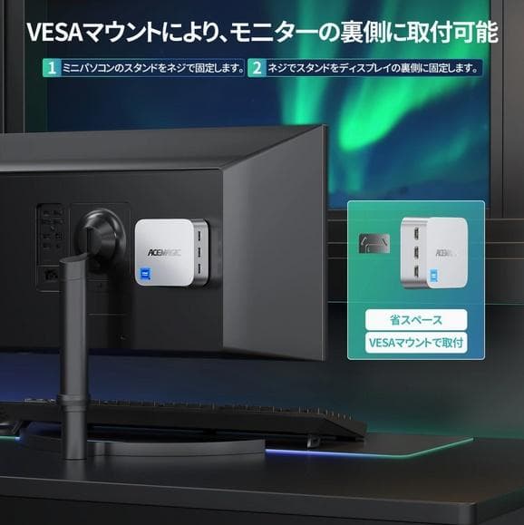 【新品】 ACEMAGIC ミニPC N100 メモリ12GB SSD256GB