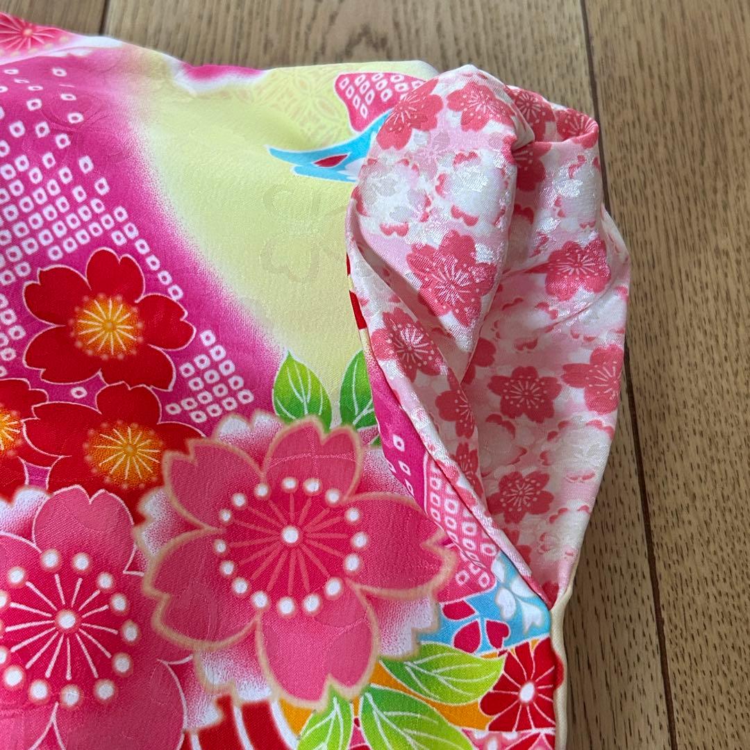 式部浪漫　着付け簡単腰紐いらず七五三3歳被布セット赤ピンク　日本製