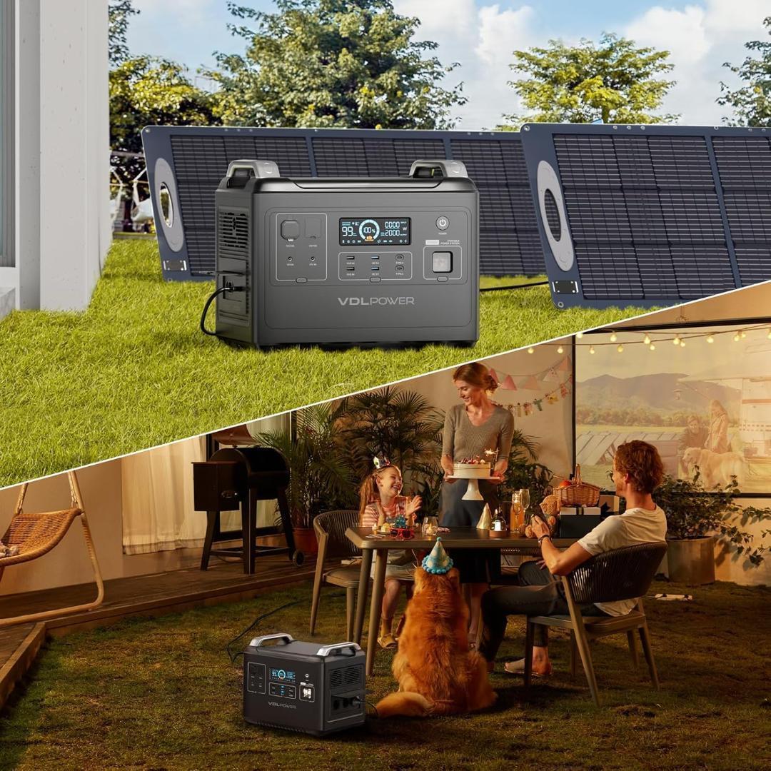 VDLポータブル電源 2000W 大容量 リン酸鉄リチウム電池
