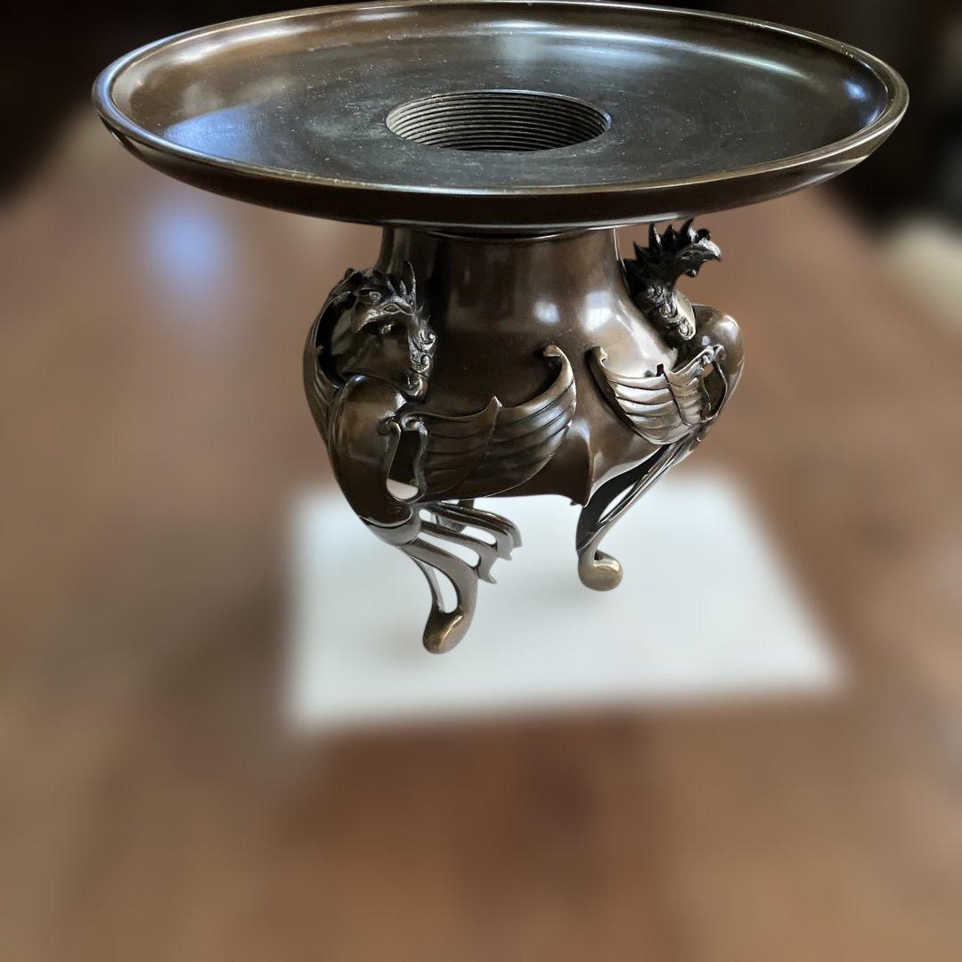 茶道具・花器花瓶　薄端・鳳凰足　ビンテージ　古道具(蔵出し骨董品)