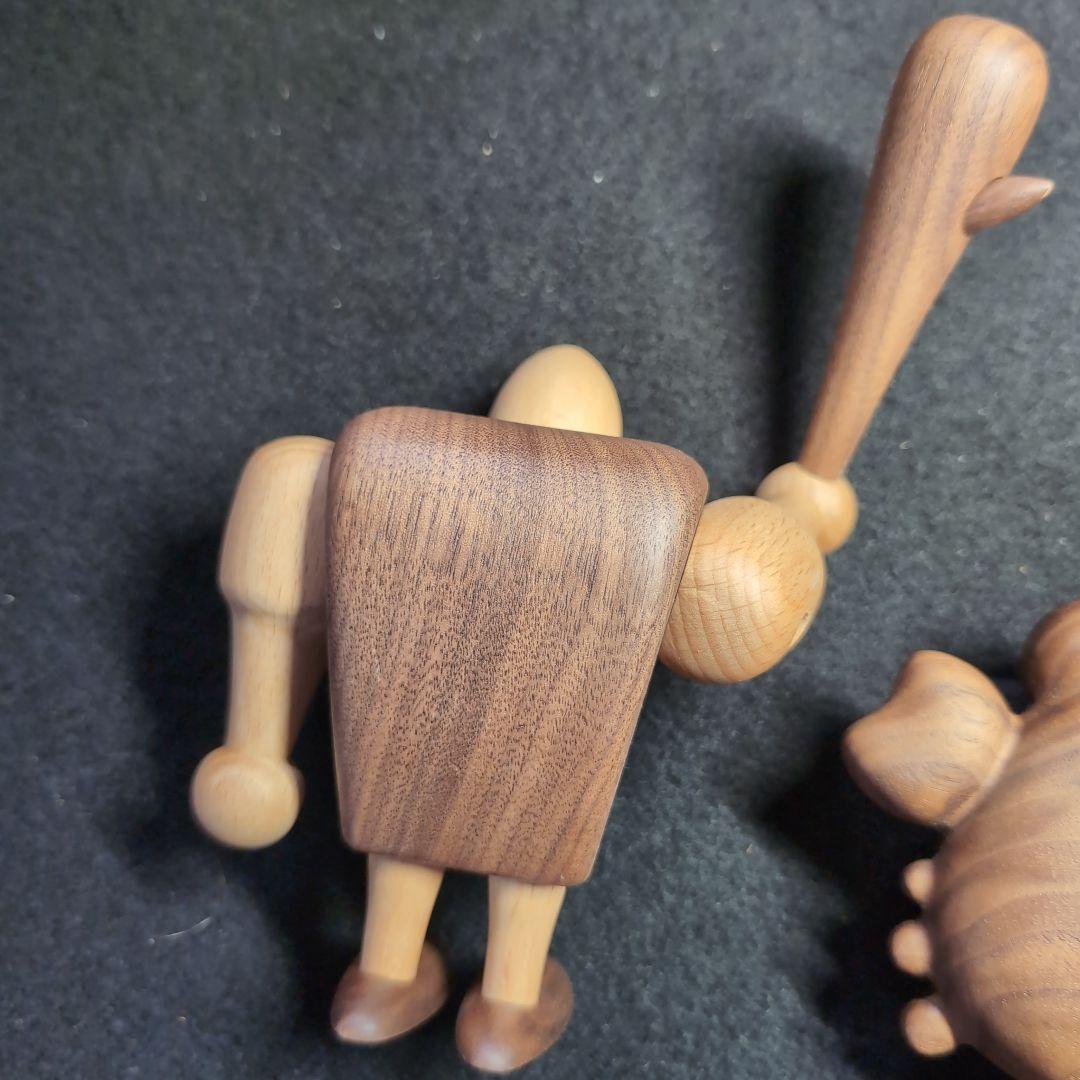 【WOODPEPE】ドアベル カニ　木製　人形　原始人Primitive 低め