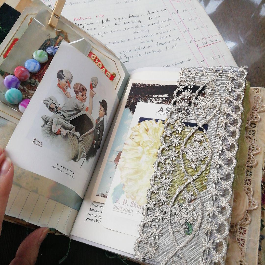 分厚ーーいジャンクジャーナル♡雑記帳　ヴィンテージ　植物　ブロカント