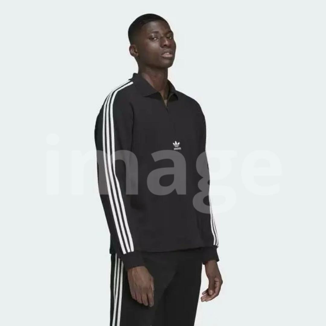 マ*ネ様 @8995 adidas ハーフジップ ポロスウェット ブラック XL