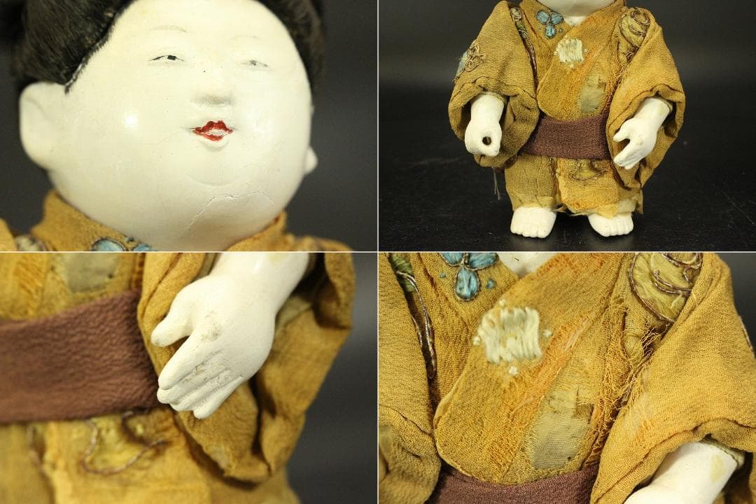 古い 御所人形 大小 二件 時代物(ZE671)