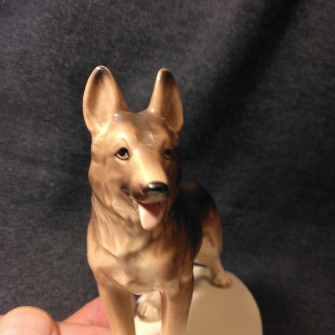 昭和レトLoo Ker シェパード　置物　Dog chain イヌ　ノベルティ