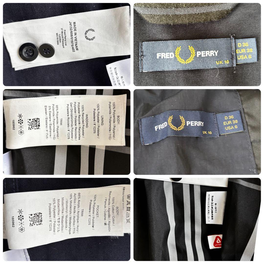 FRED PERRY✨5wayモッズダウンコート2点セット　ファーチェック　刺繍