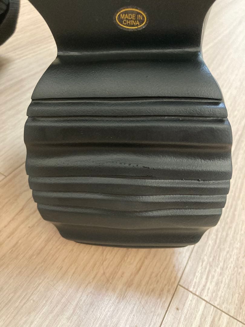 ミシェルマカロン ソックスライク厚底ブーツ ブラック Sサイズ